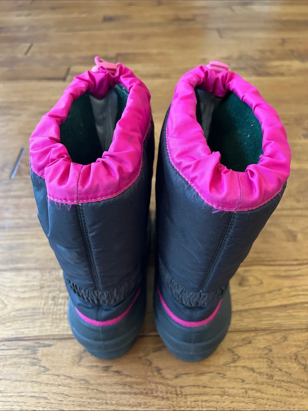 Sorel Flurry TP Winter Snow Boots Black Pink Youth Size 6 EU 38